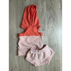 Childhoods Clothing Sleeveless Hoodie Shorties Set